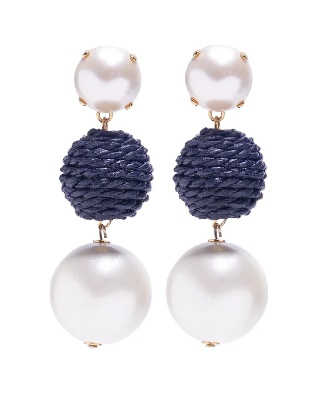 Carolina Herrera Raffia Wrapped Drop Earrings