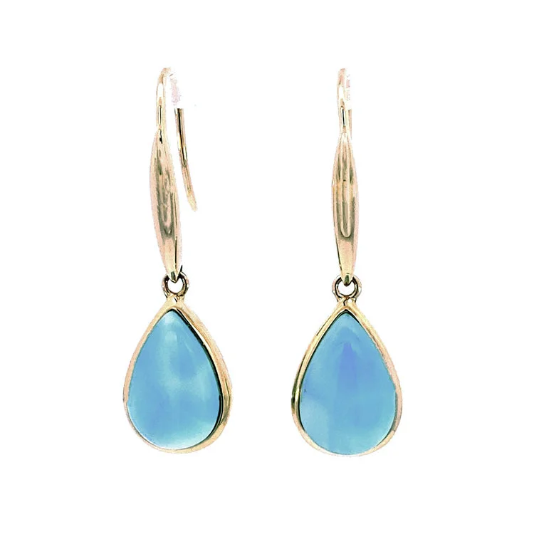 Larimar Drop Earrings, 14Kt