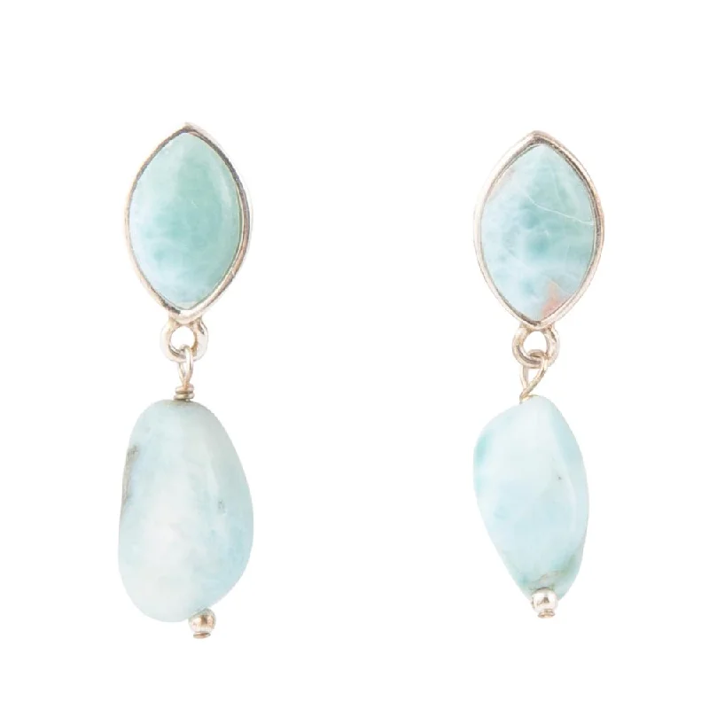 Dolce Blue Larimar and Sterling Silver Drop Earrings