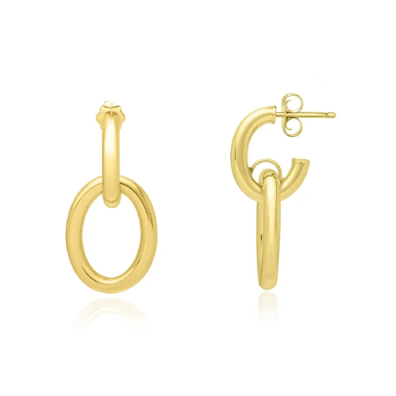 Double Oval Link Drop Earrings