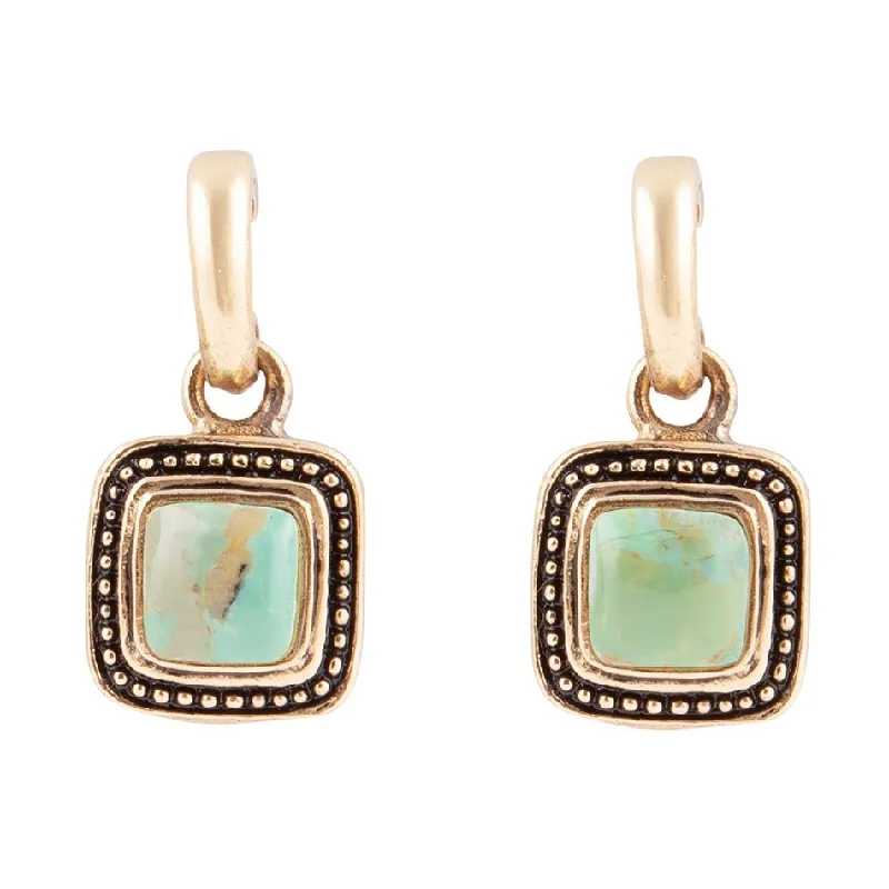 Flourish Blue Turquoise Golden Drop Earrings