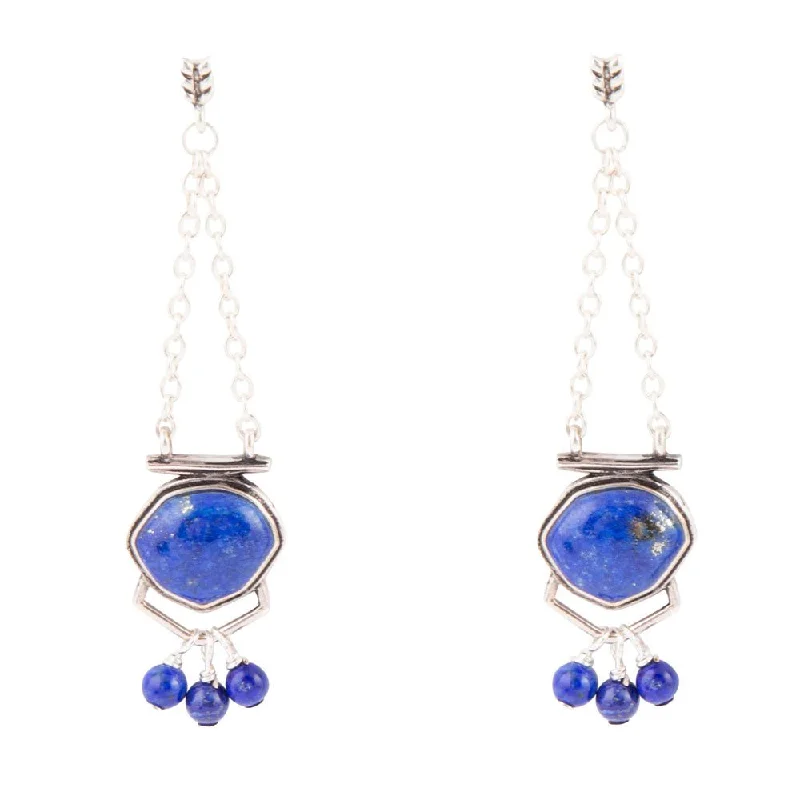 Go West Blue Lapis and Sterling Silver Drop Earrings