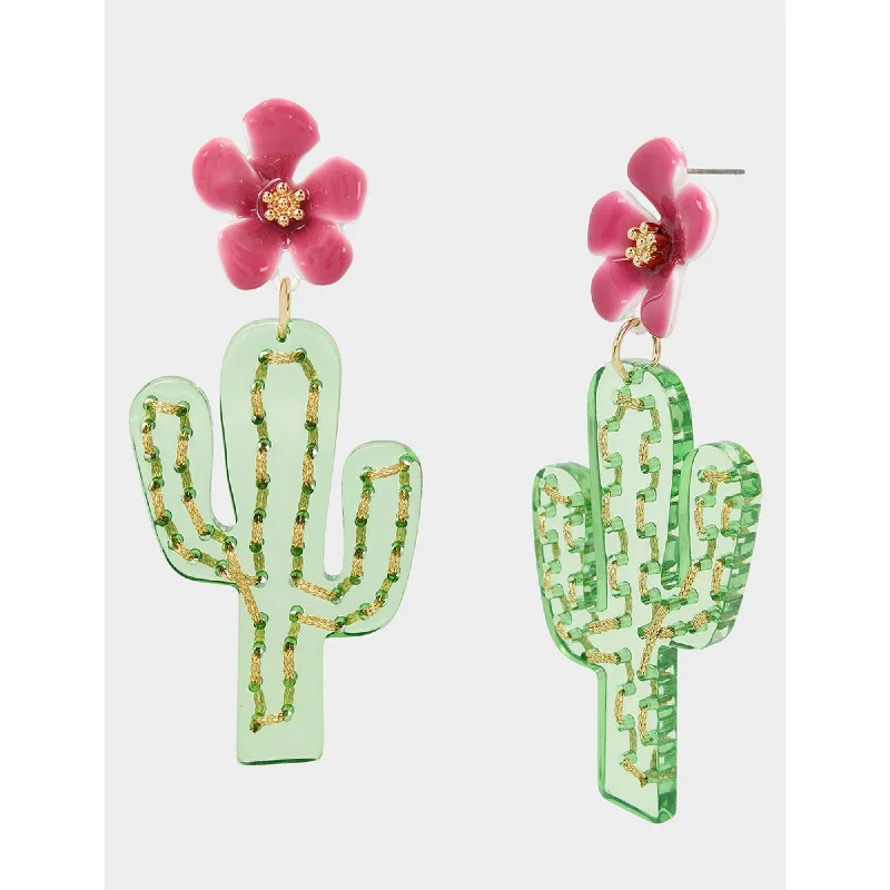 Hola To Love Cactus Drop Earrings Multi