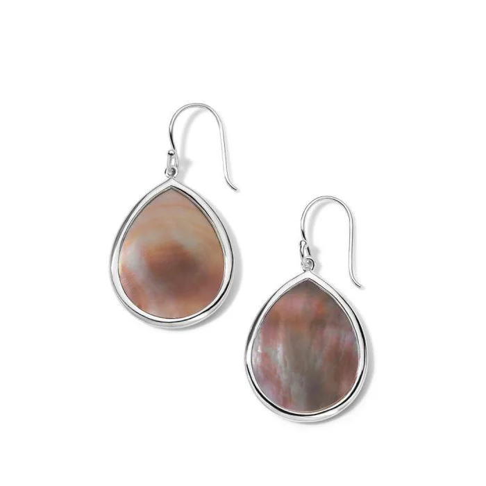 IPPOLITA Polished Rock Candy Teardrop Earrings in Brown Shell