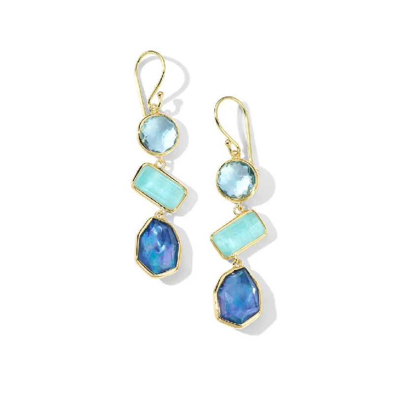 IPPOLITA Rock Candy Large 3-Stone Drop Earrings in Waterfall