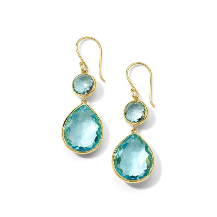 IPPOLITA Rock Candy Snowman Teardrop Earrings in Blue Topaz