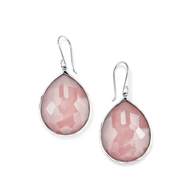 IPPOLITA Rock Candy Sterling Silver Large Teardrop Earrings in Pink Shell