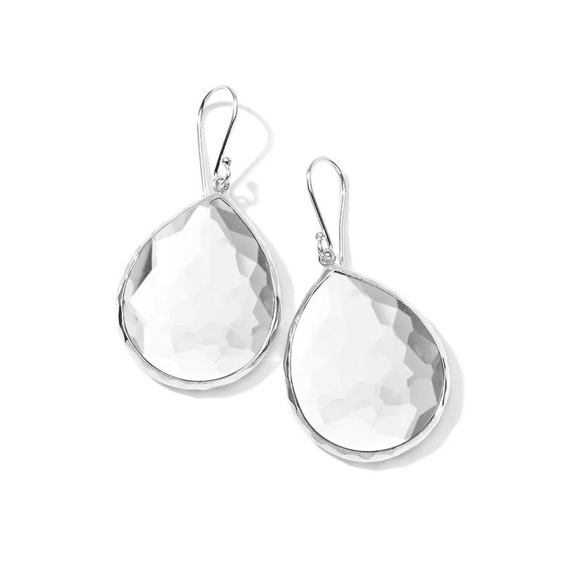 IPPOLITA Wonderland Sterling Silver Large Gemstone Teardrop Earrings in Clear Quartz