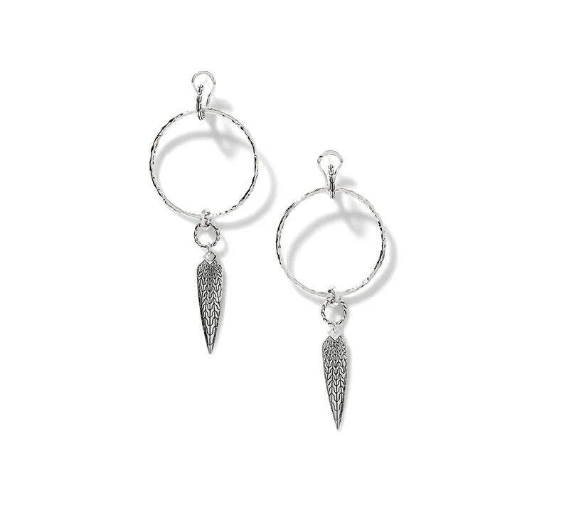 John Hardy Classic Chain Hammered Silver Drop Earrings