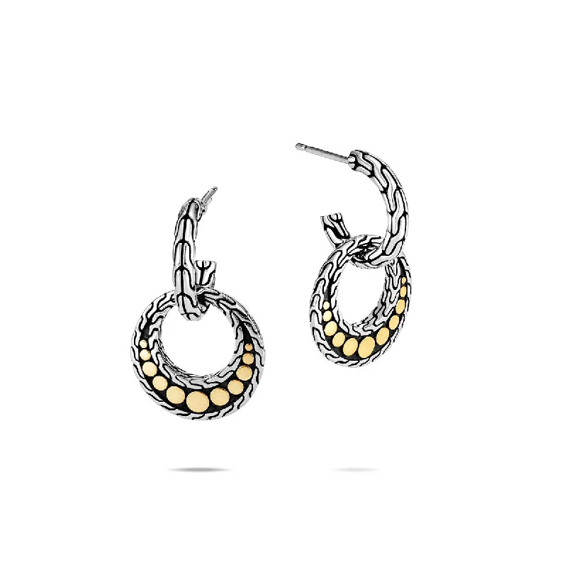 John Hardy Dot Sterling Silver and Yellow Gold Drop Earrings