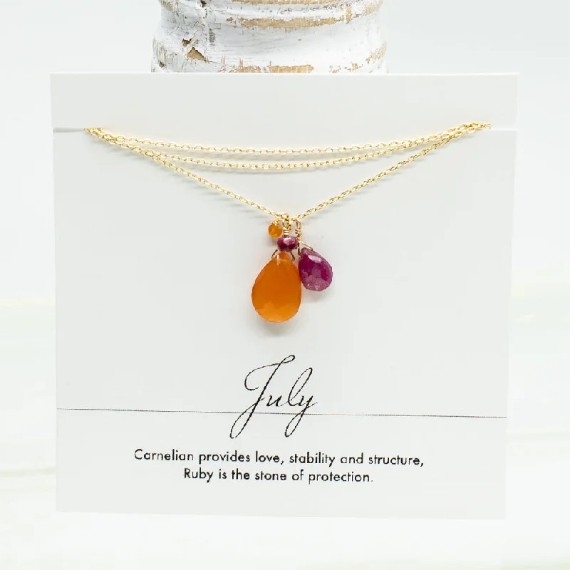 July Birthstone Gold Necklace