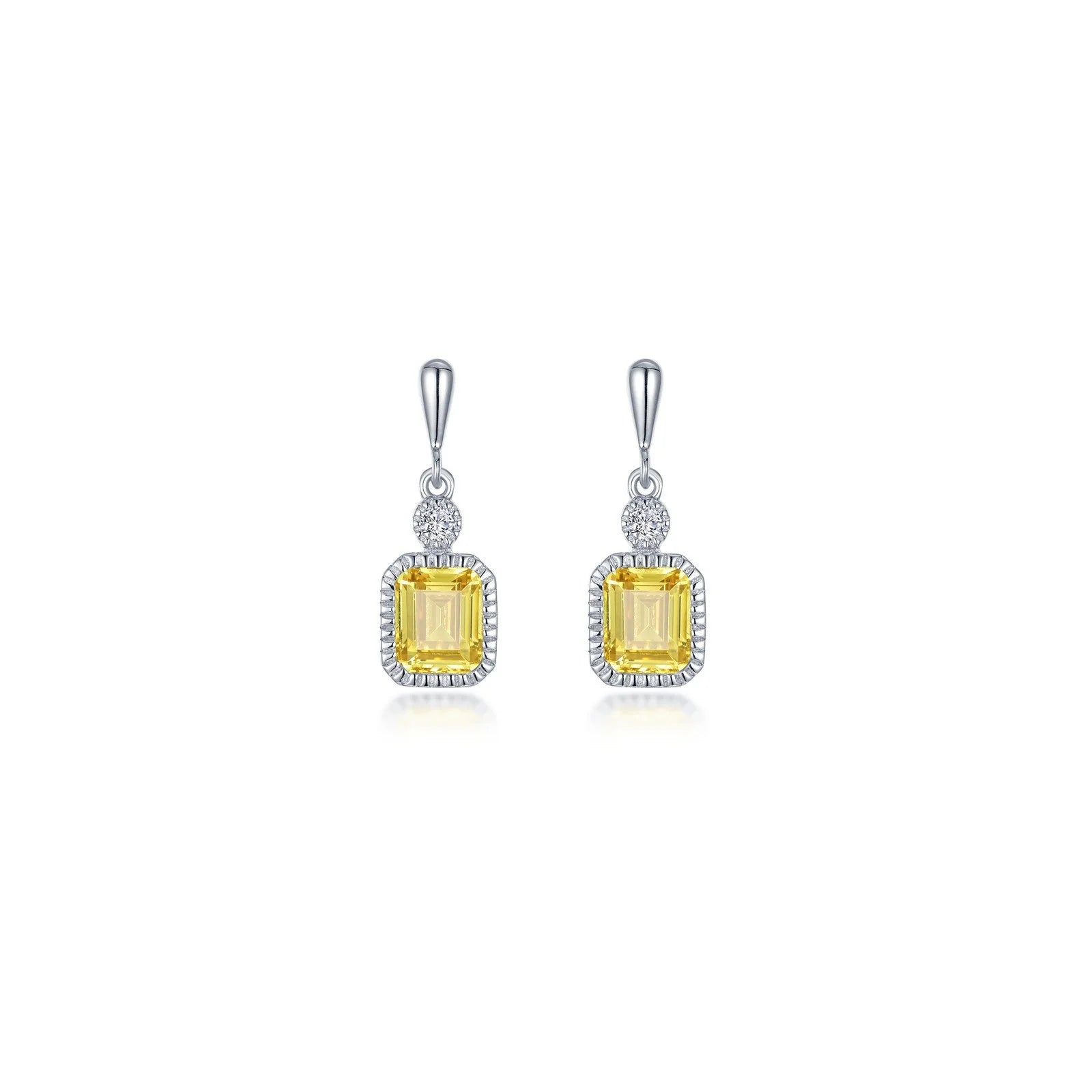 Lafonn Simulated Diamond & Canary Drop Earrings E0615CAP00