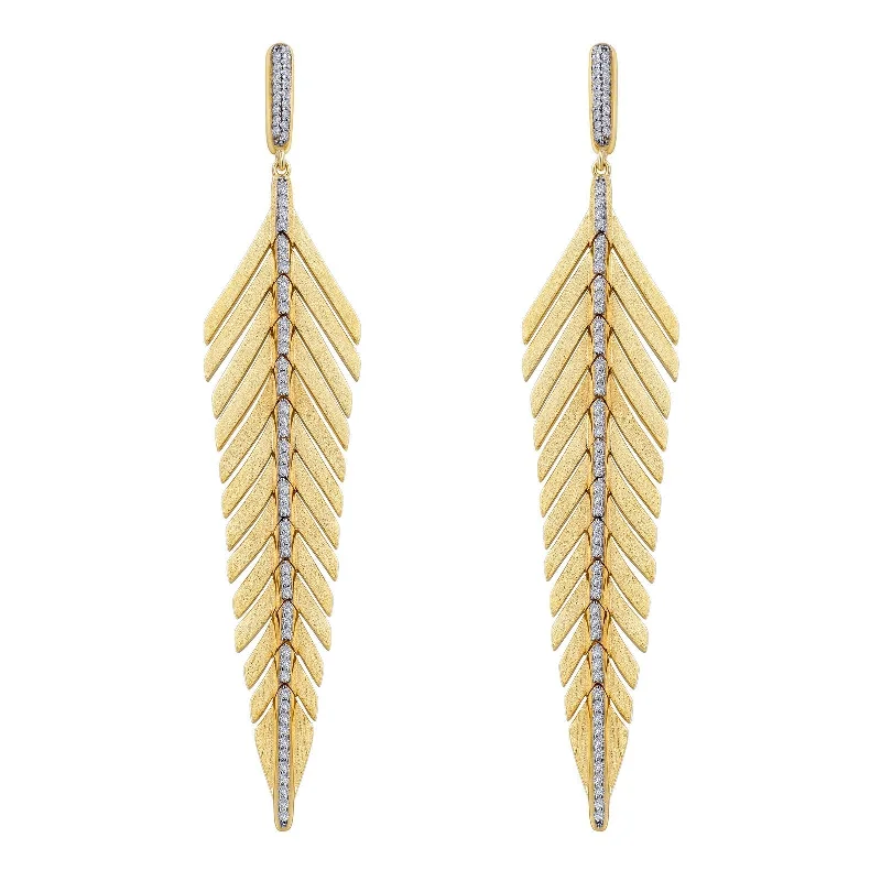 Lafonn Simulated Diamond Elegant Feather Drop Earrings E0459CLT