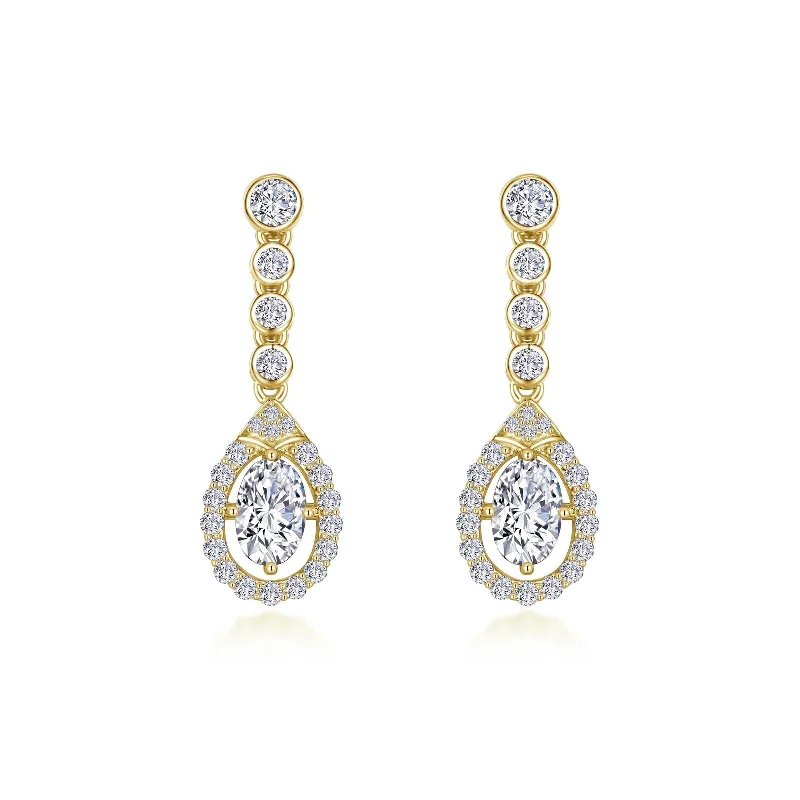 Lafonn Simulated Diamond Oval Halo Drop Earrings E0557CLG