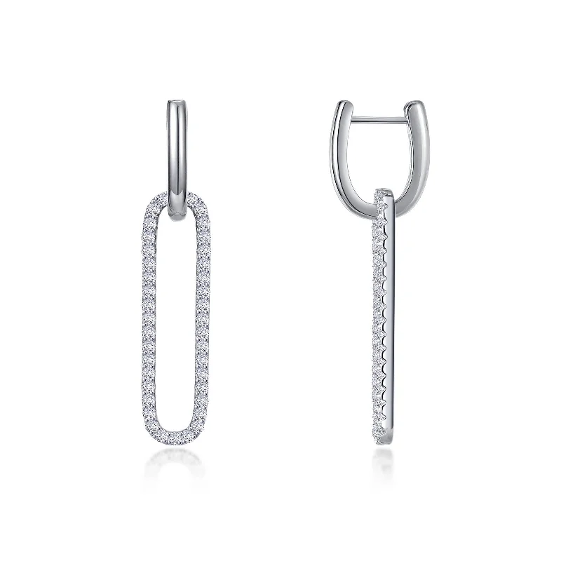 Lafonn Simulated Diamond Paperclip Drop Earrings E0506CLP