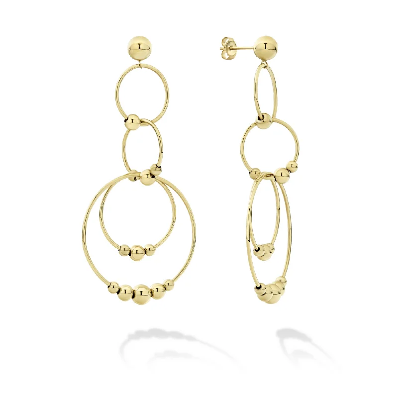 LAGOS Caviar Gold Four Circle Bead Drop Earrings