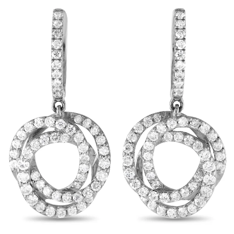 LB Exclusive 14K White Gold 1.00ct Diamond Drop Earrings ER28823