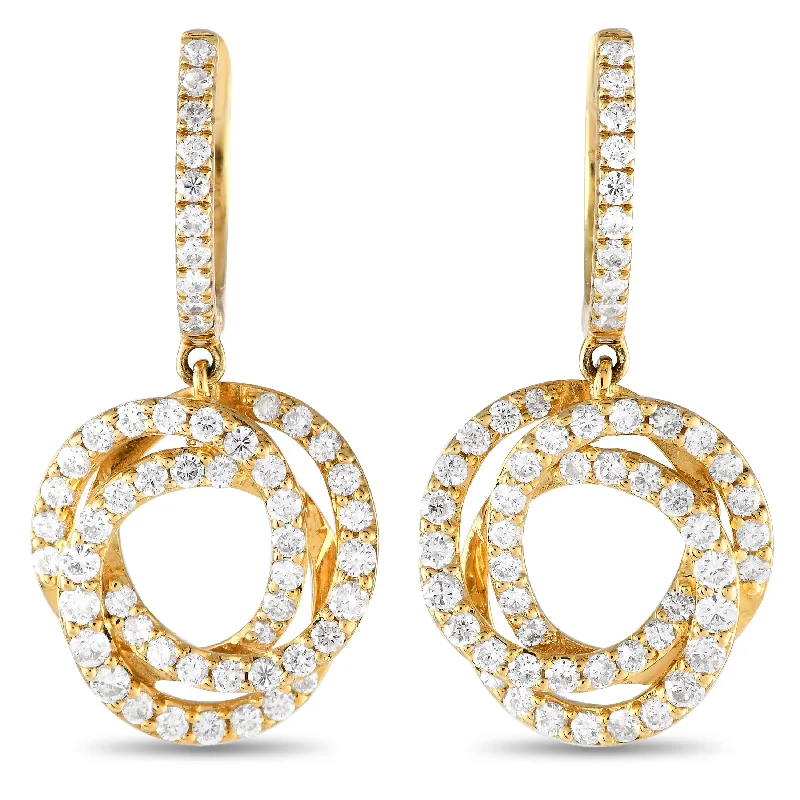 LB Exclusive 14K Yellow Gold 1.00ct Diamond Drop Earrings ER28822-Y