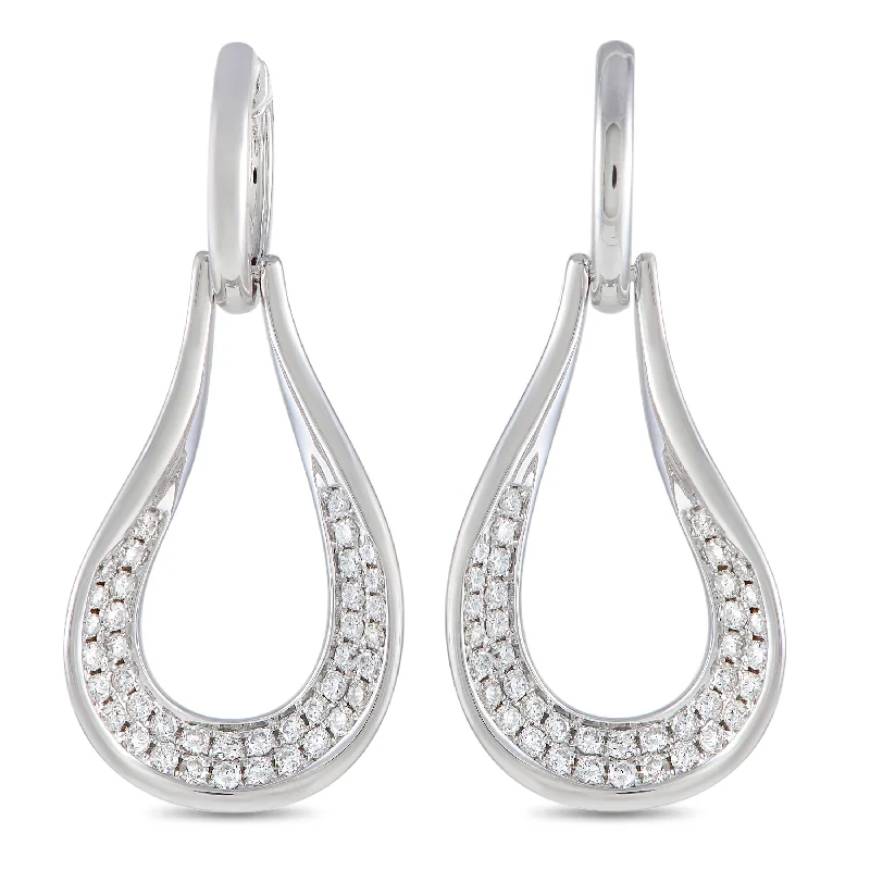 LB Exclusive 18K White Gold 1.65ct Diamond Drop Earrings