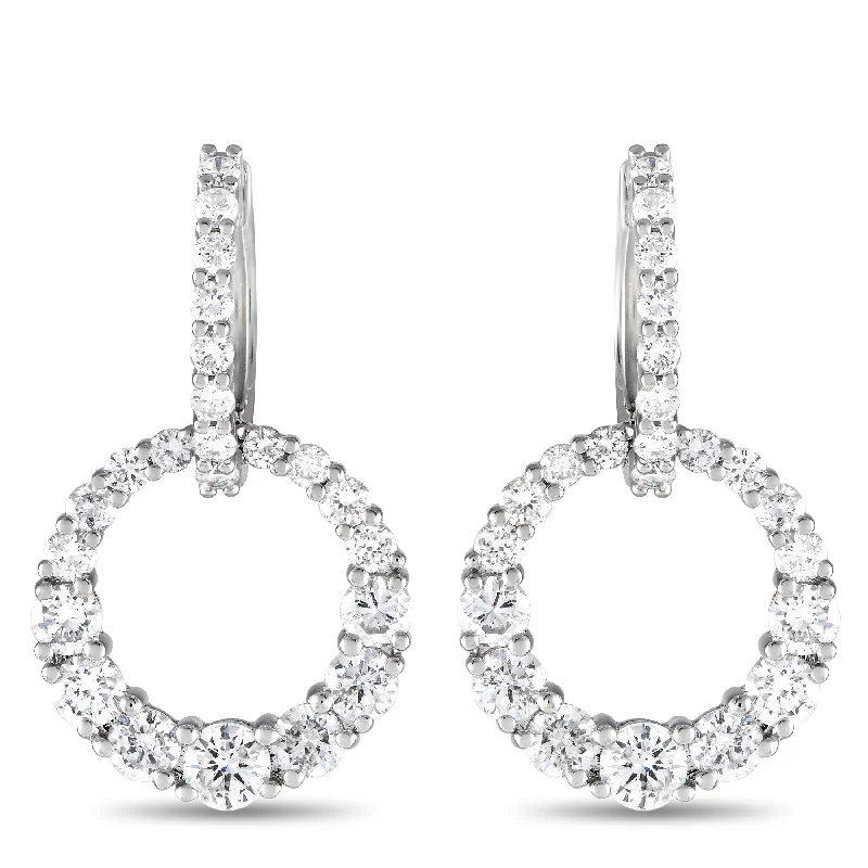 LB Exclusive 18K White Gold 2.37ct Diamond Drop Earrings AER-15515