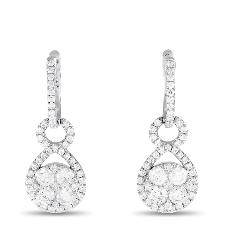 LB Exclusive 18K White Gold 2.55ct Diamond Drop Earrings AER-7973