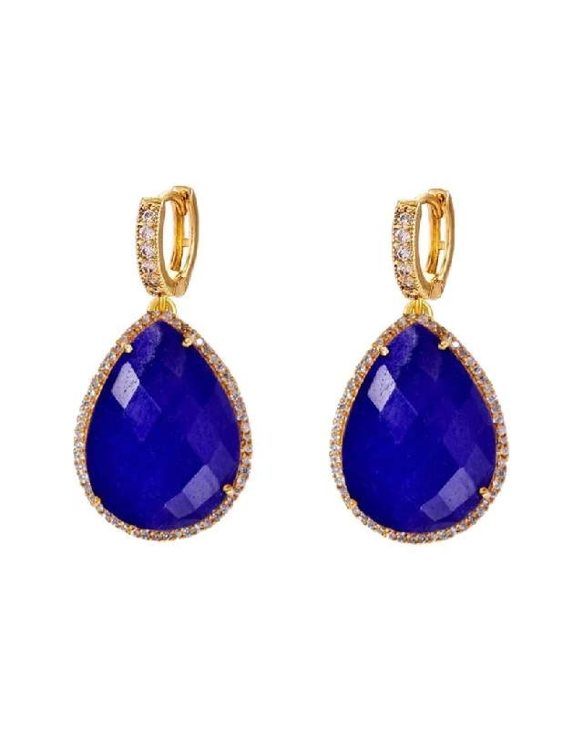 Liv Oliver 18K 55.00 ct. tw. Sapphire CZ Drop Earrings