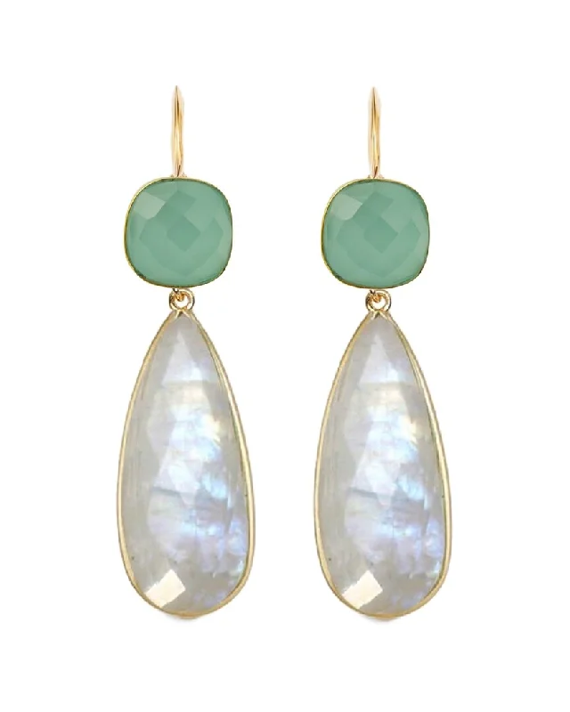 Liv Oliver 18K Plated 35.00 ct. tw. Gemstone Drop Earrings