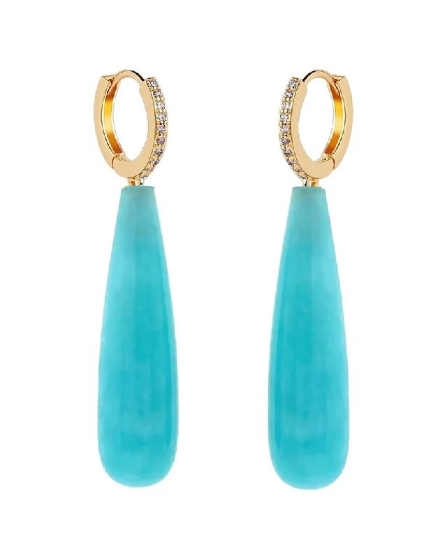 Liv Oliver 18K Plated 50.00 ct. tw. Turquoise Drop Earrings