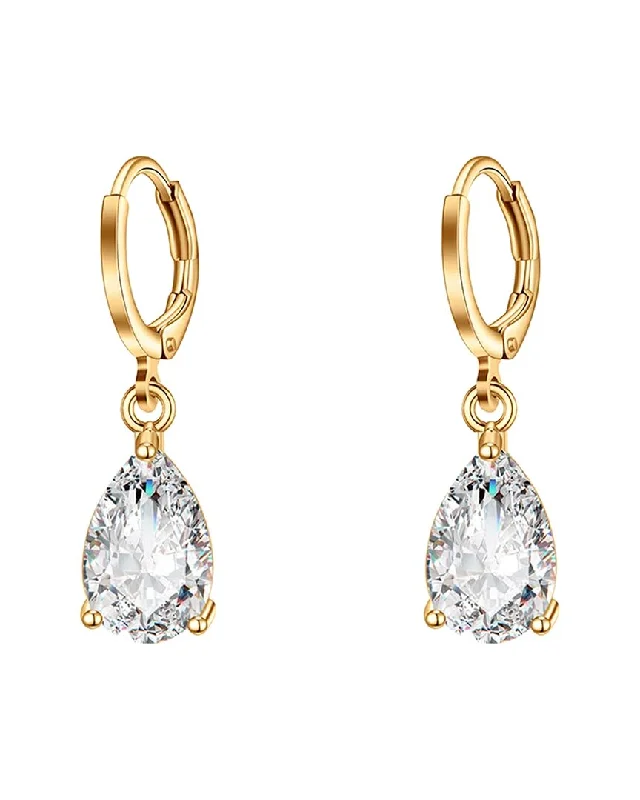 Liv Oliver 18K Plated CZ Drop Earrings