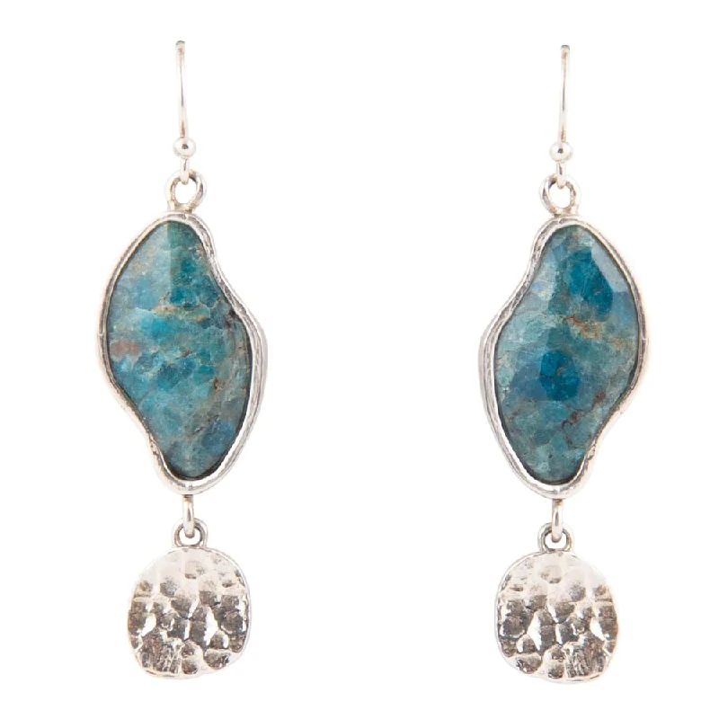 Luna Blue Apatite and Sterling Silver Drop Earrings