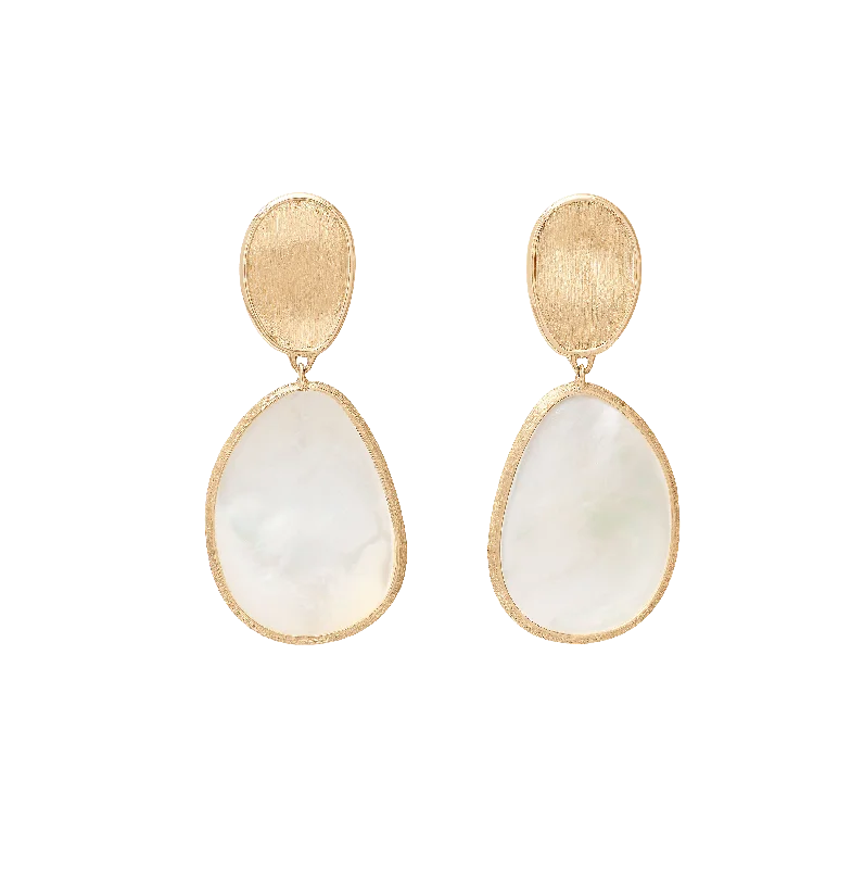 Marco Bicego Lunaria Yellow Gold Mother of Pearl Drop Earrings