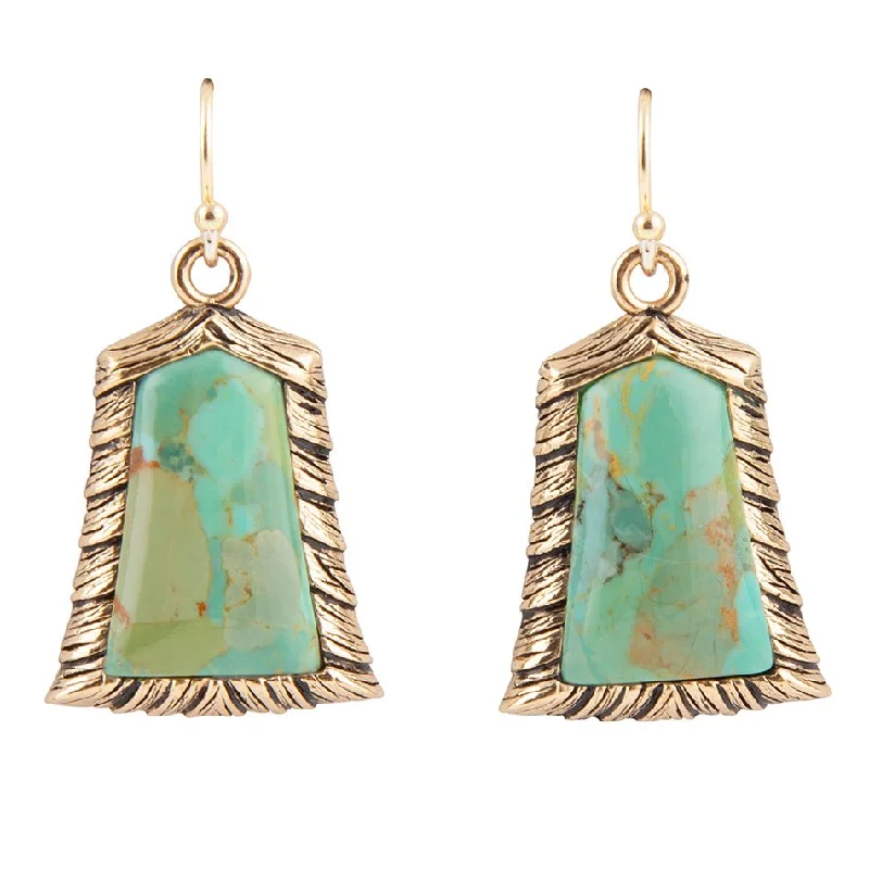 Meriette Blue Turquoise Golden Drop Earrings