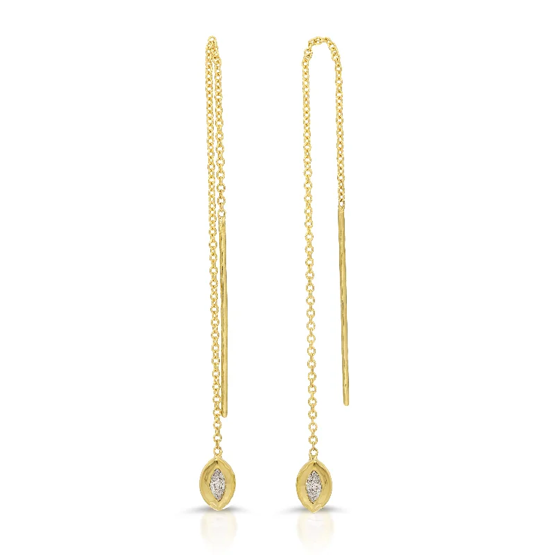 Nesting Gem Drop Earrings - Marquis Diamond