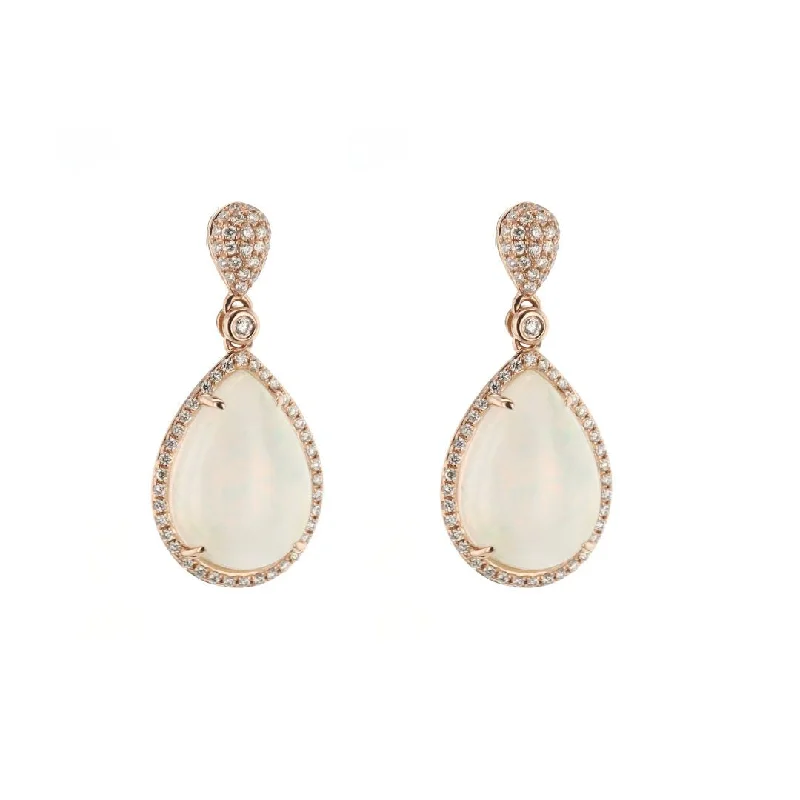 Opal & Diamond Drop Earrings