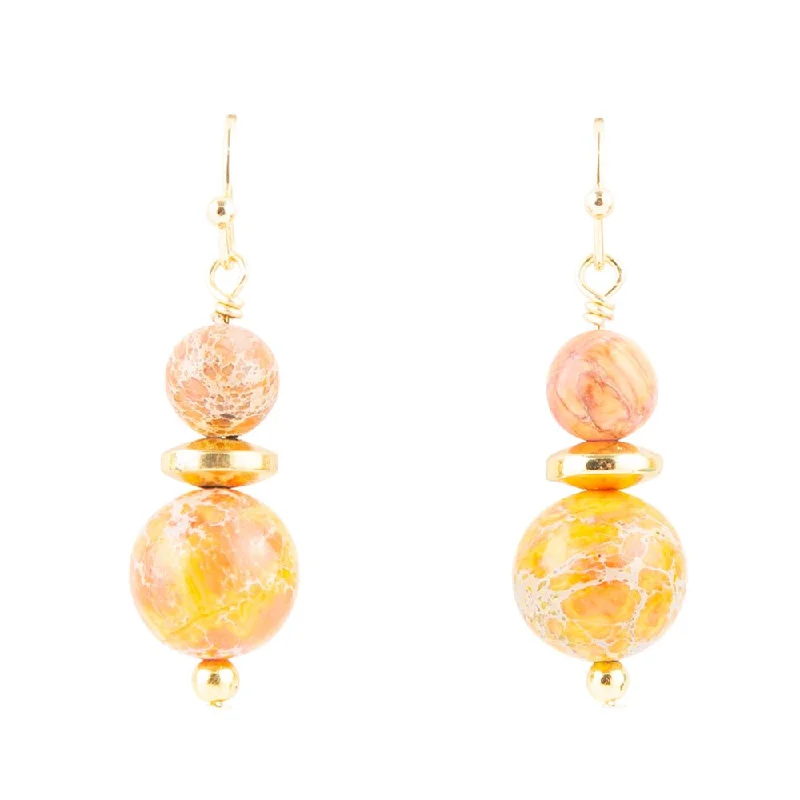 Orange Jasper Drop Earrings