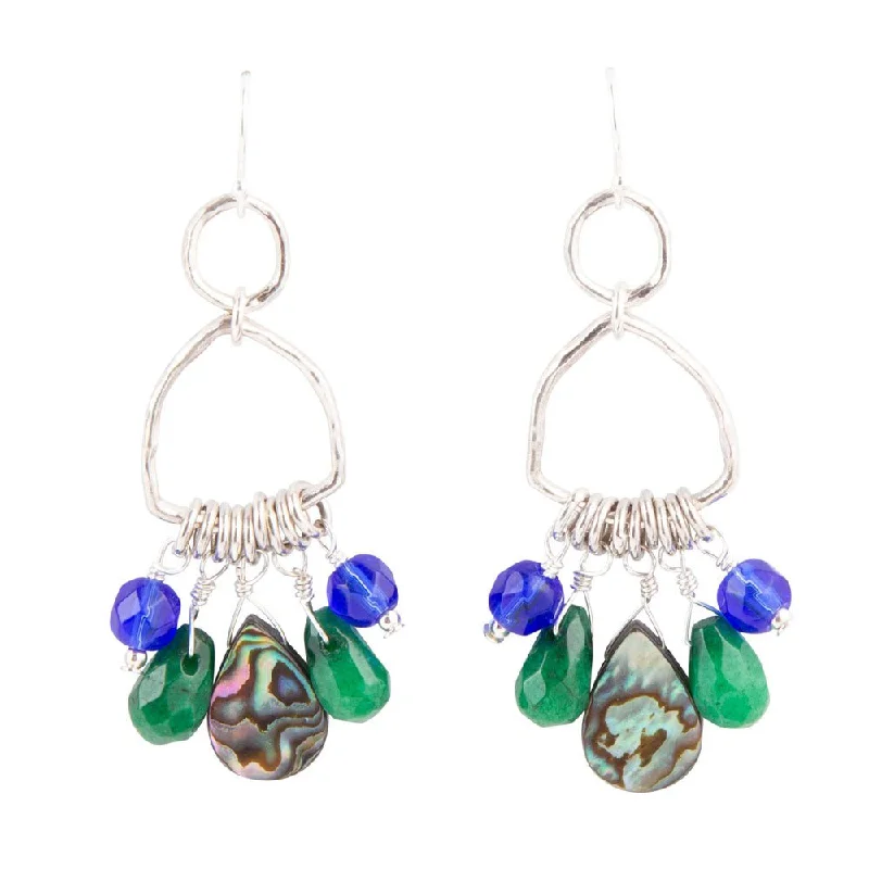 Peacock Abalone Drop Earrings