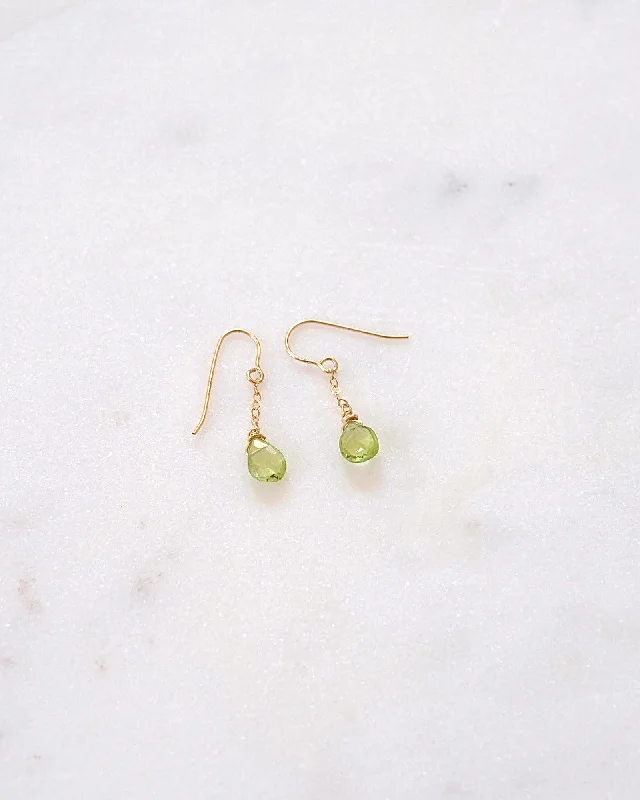 Peridot Simple Drop Earrings