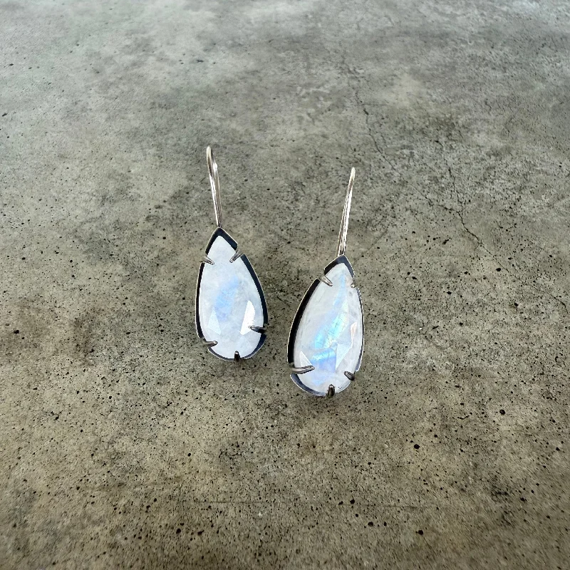 rainbow moonstone teardrop earrings