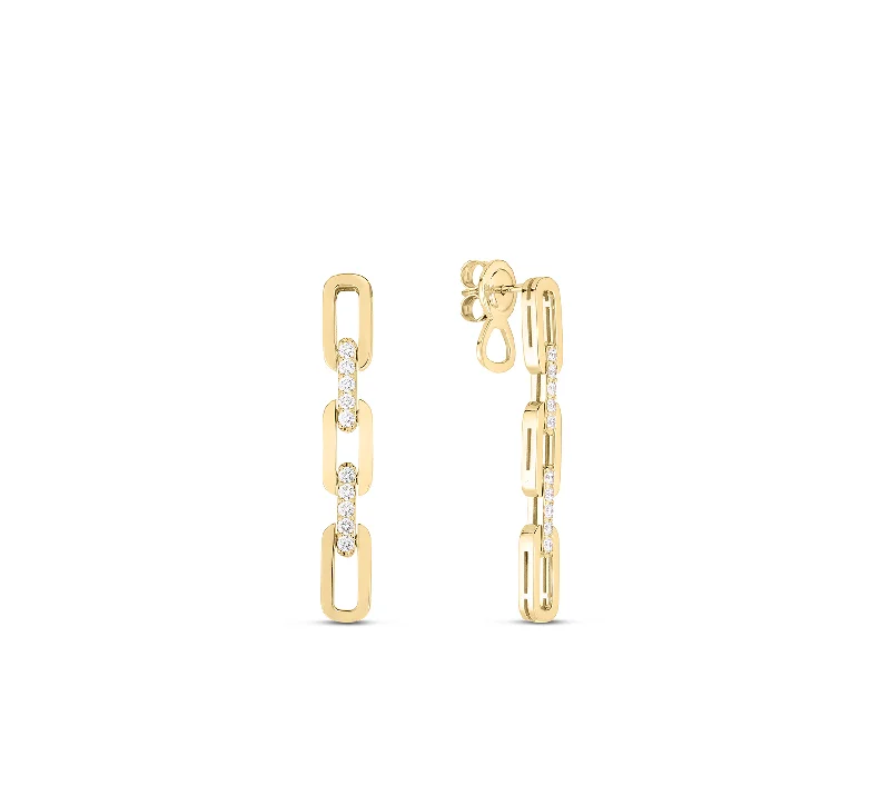 Roberto Coin Navarra 18K Yellow Gold 3 Link Drop Earrings