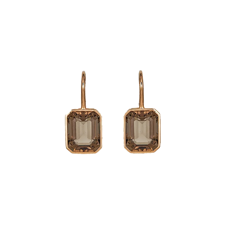 Sabel Collection Rose Gold Smoky Quartz Drop Earrings