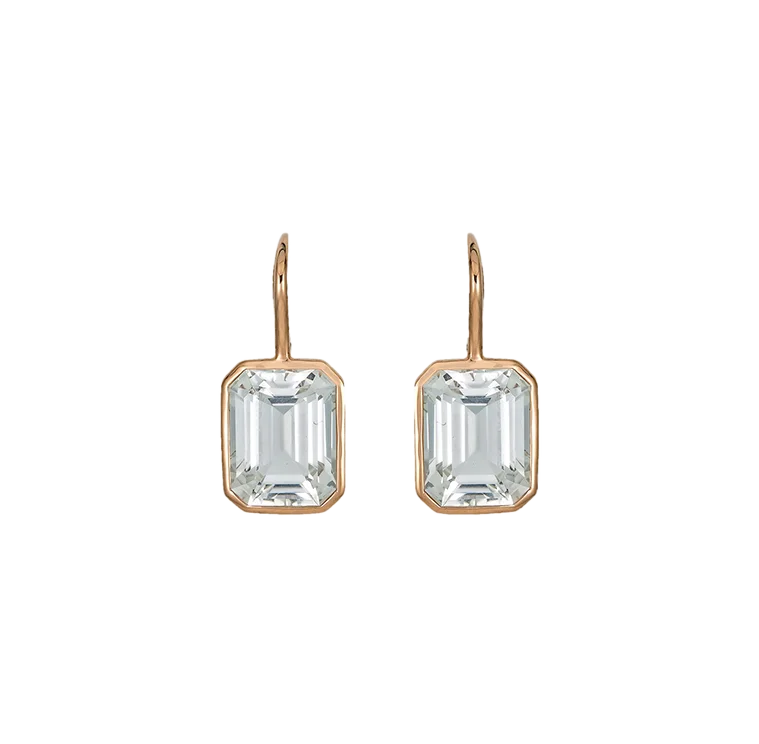 Sabel Collection Rose Gold White Topaz Drop Earrings