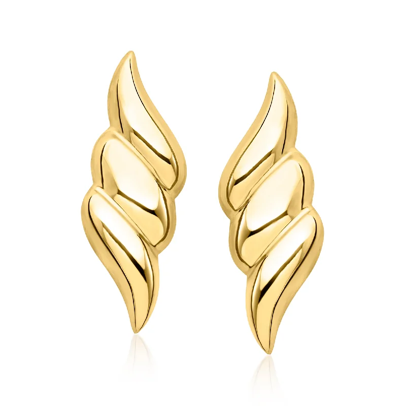 Ross-Simons Italian 18kt Gold Over Sterling Wing-Shaped Drop Earrings