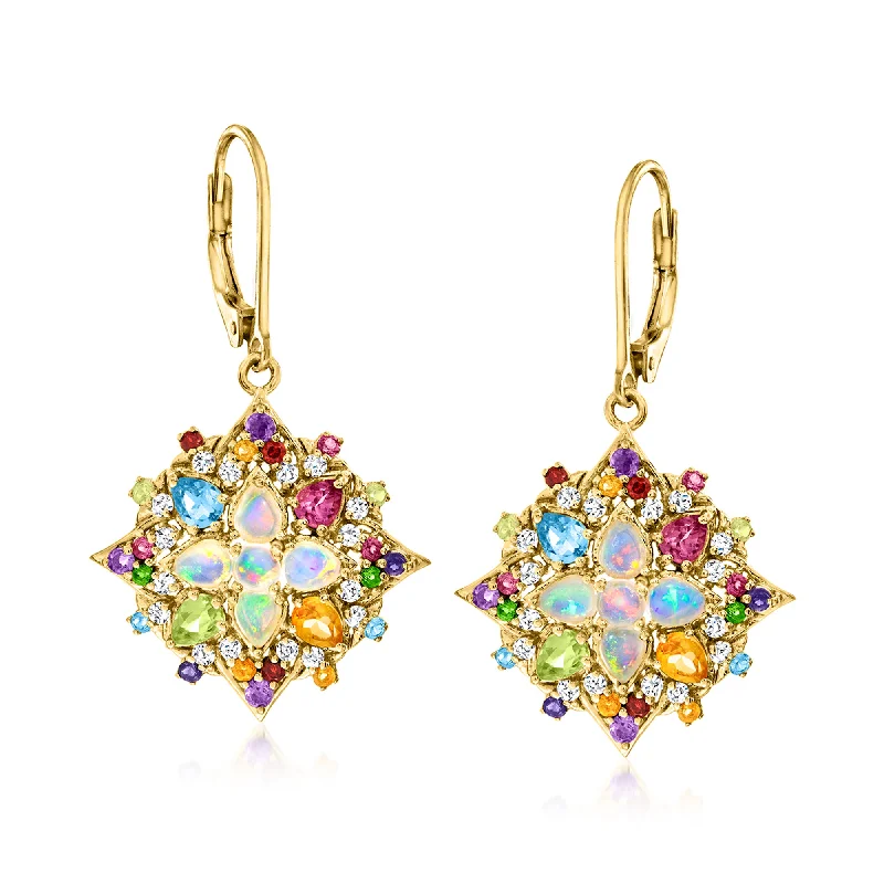 Ross-Simons Opal and Multi-Gemstone Drop Earrings