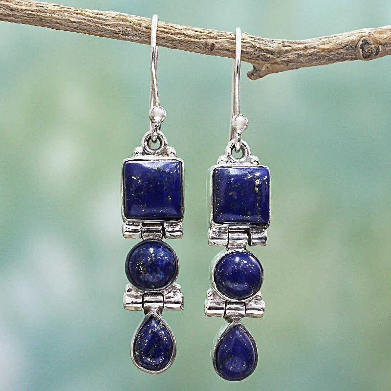 Royal Glamour Lapis Lazuli Drop Earrings