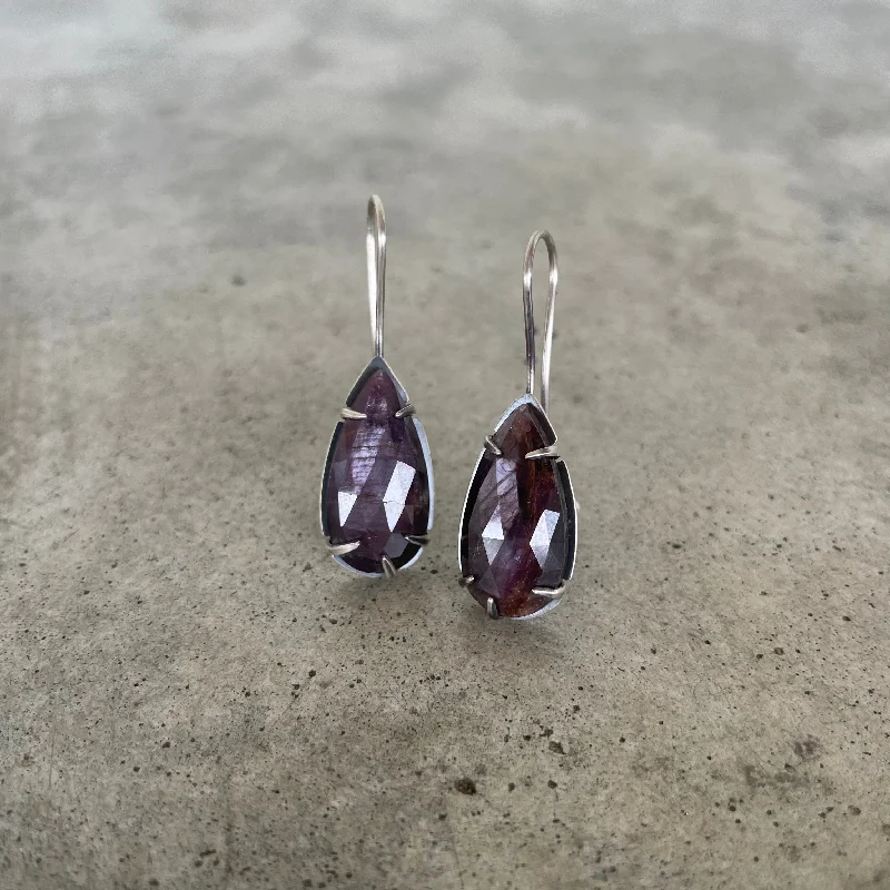 ruby teardrop earrings