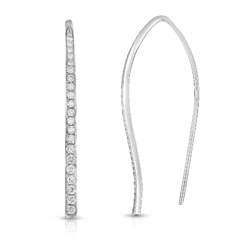 Sabel Collection 14K White Gold Diamond Linear Drop Earrings