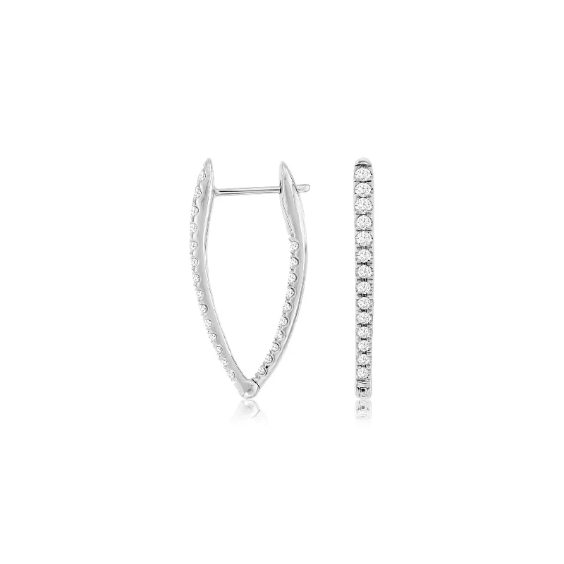 Sabel Collection 14K White Gold Round Diamond Line Drop Earrings