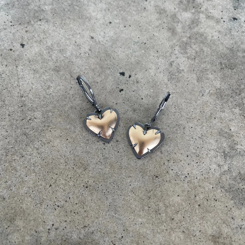 tiny heart drop earrings