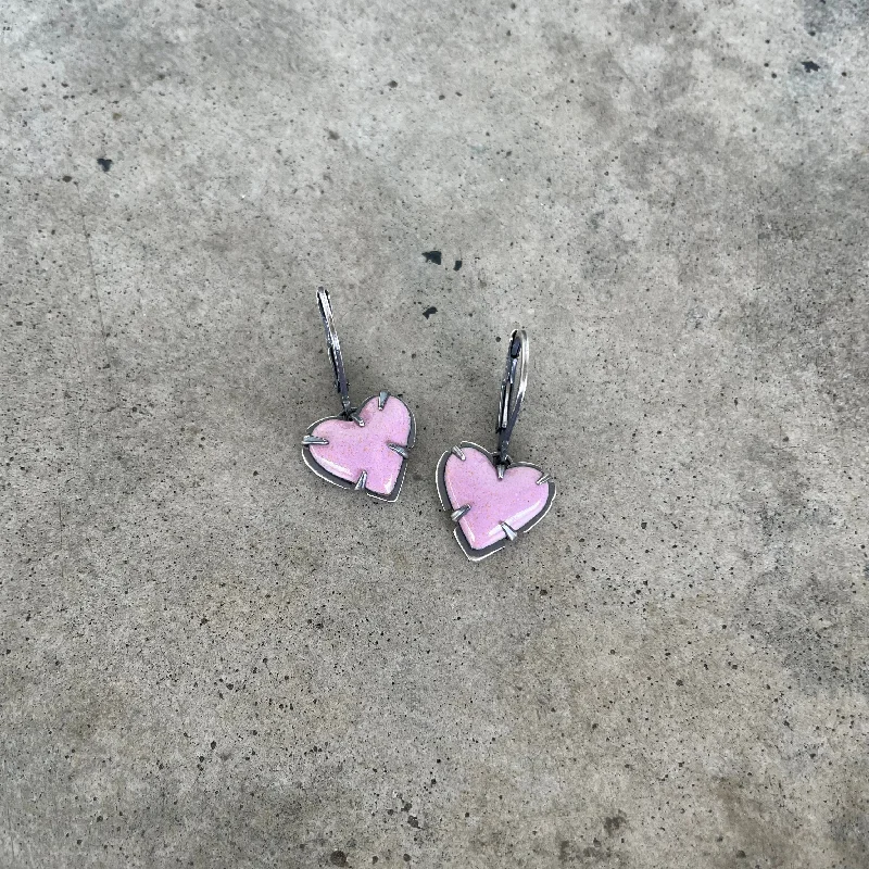 tiny heart drop earrings