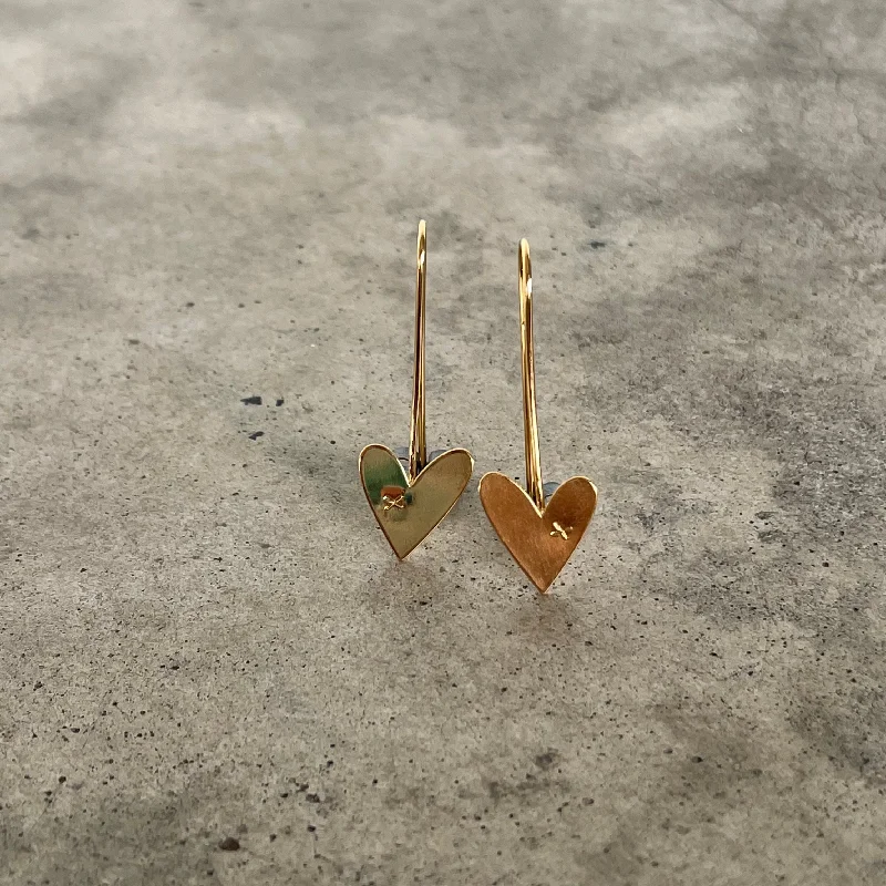 tiny heart drop earrings